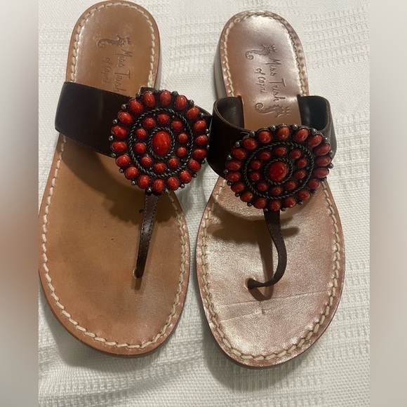 Miss Trish of Capri jeweled sandals made in Italy Size 6 - Picture 2 of 10
